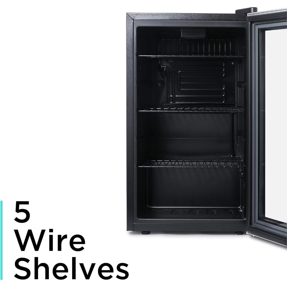 BLACK+DECKER 2.4 Cu. Ft. Beverage Cooler, Beverage Fridge with Double Pane Glass Door, Drink Fridge and Beverage Refrigerator with 76-Can Capacity