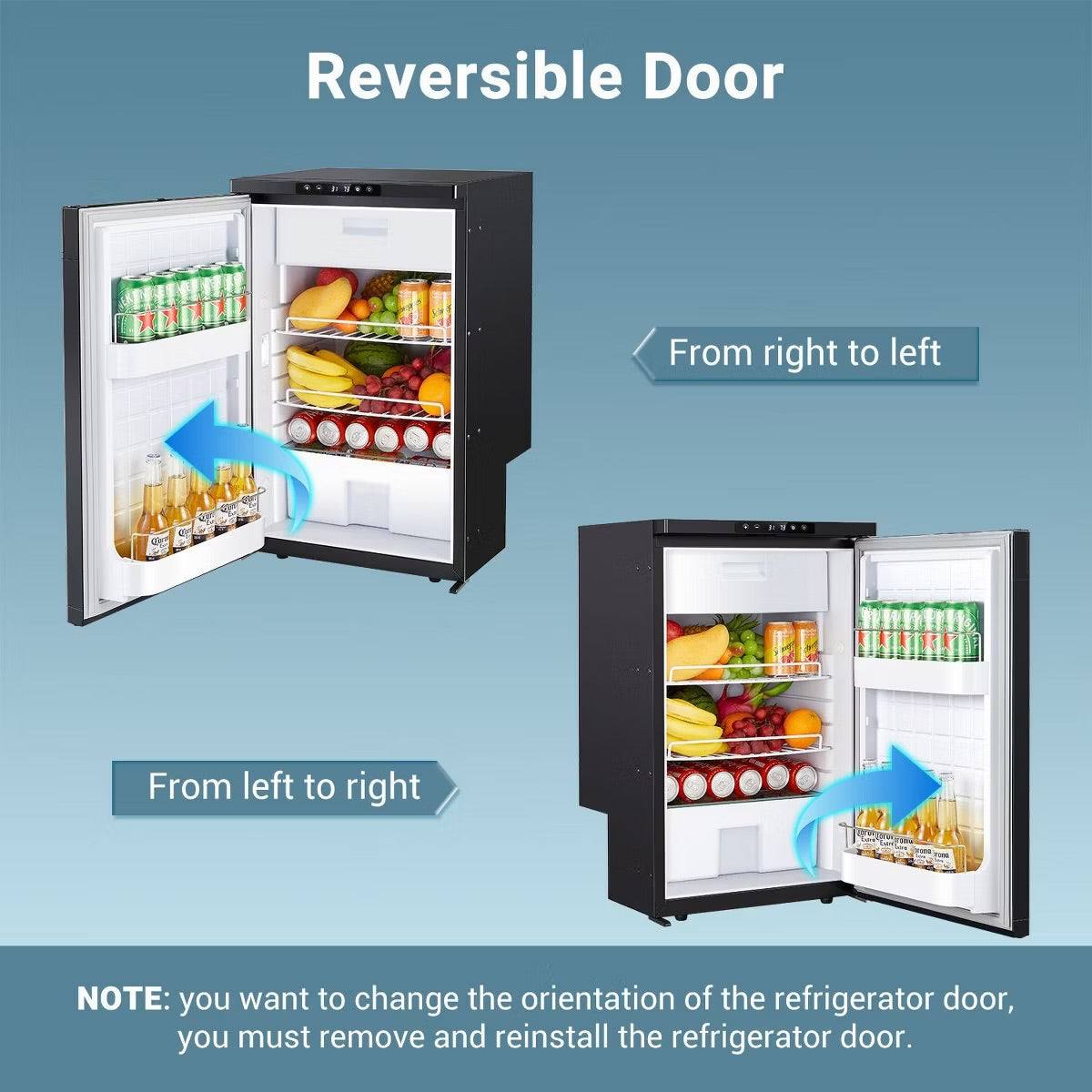 83L Dual Zone Fridge and Freezer, RV Refrigerator with WIFI APP Control, 12 Volt Portable Fridge with Door Lock,3 levels (H/M/L) of battery protection