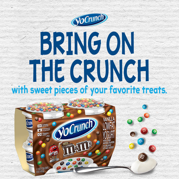 YoCrunch Low Fat M&M's Vanilla Yogurt Cup - 4 ct