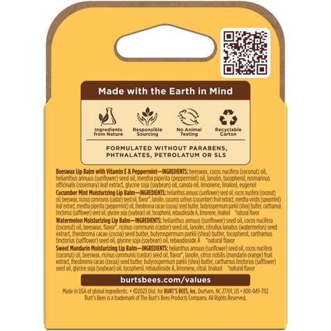 Burt's Bees Superfruit Lip Balm - 4ct