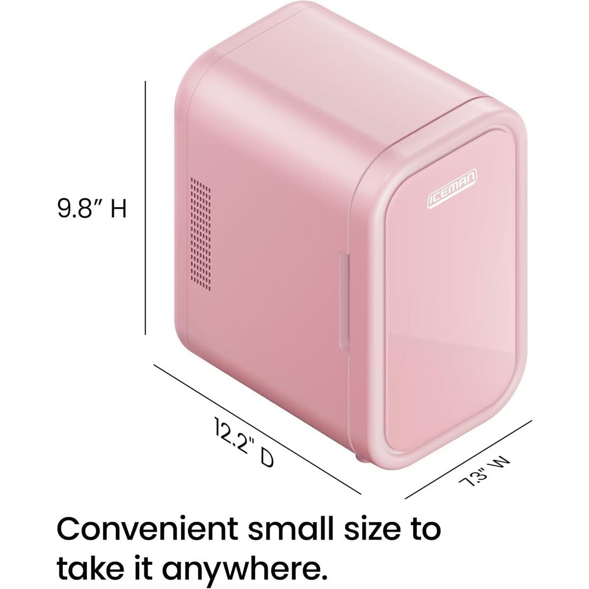 ICEMAN Portable Mini Fridge w/ 8 12oz Can Capacity, Cools and Heats, Car Plug Included