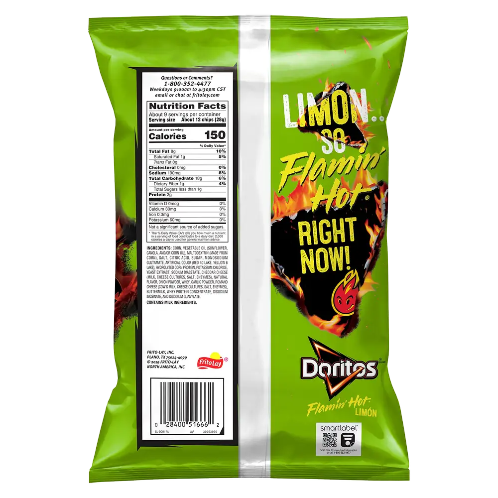 Doritos Flamin Hot Limon Tortilla Chips 9.25oz