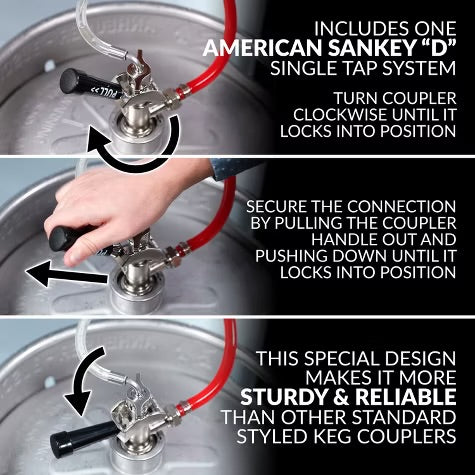 HomeCraft BK49BS 4.9 Cu. Ft. Full Size Kegorator Draft Dispenser, Black Stainless Steel