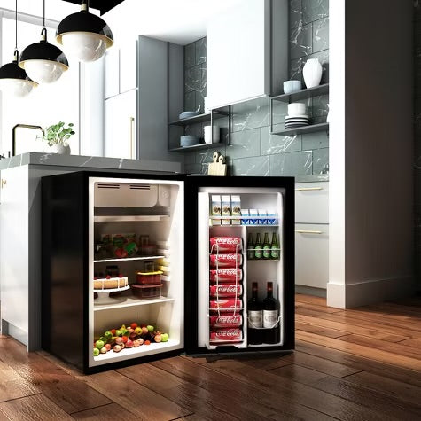 Costway 3.2 Cu.Ft. Compact Refrigerator Mini Dorm Small Fridge Freezer Reversible Door