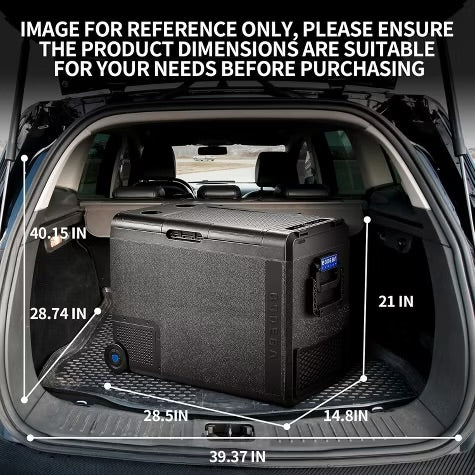 12 Volt Car Fridge,61 Quarts (58L),APP control,-4℉-68℉,Low noise cooler,H/M/L protection system,Cup slots design,Battery Protection,Two-way cover