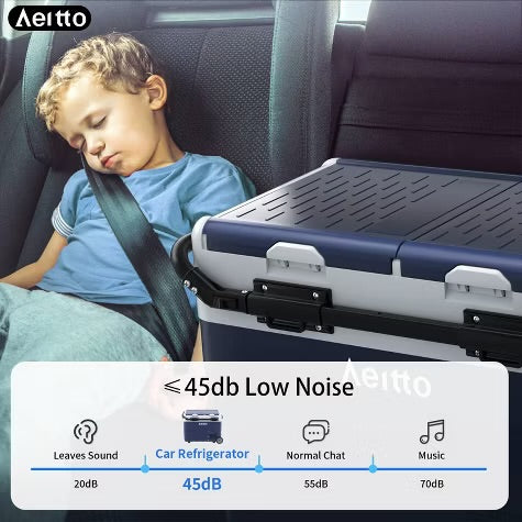 Electric Cooler, Aeitto 32QT Portable Car Refrigerator Frezzer with Dual Zone&Independent Temperature Control, -4℉-68℉ Electric Compressor Cooler
