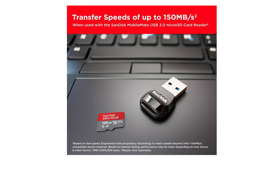 Sandisk -Ultra Plus 128GB microSDXC UHS -I Memory Card