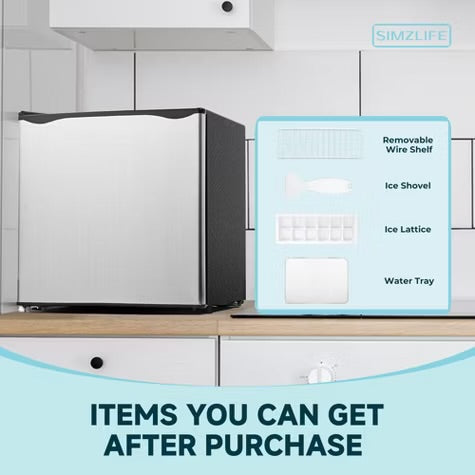 Simzlife 1.6 Cu.Ft. Mini Fridge with Freezer,Single Door Compact Refrigerator