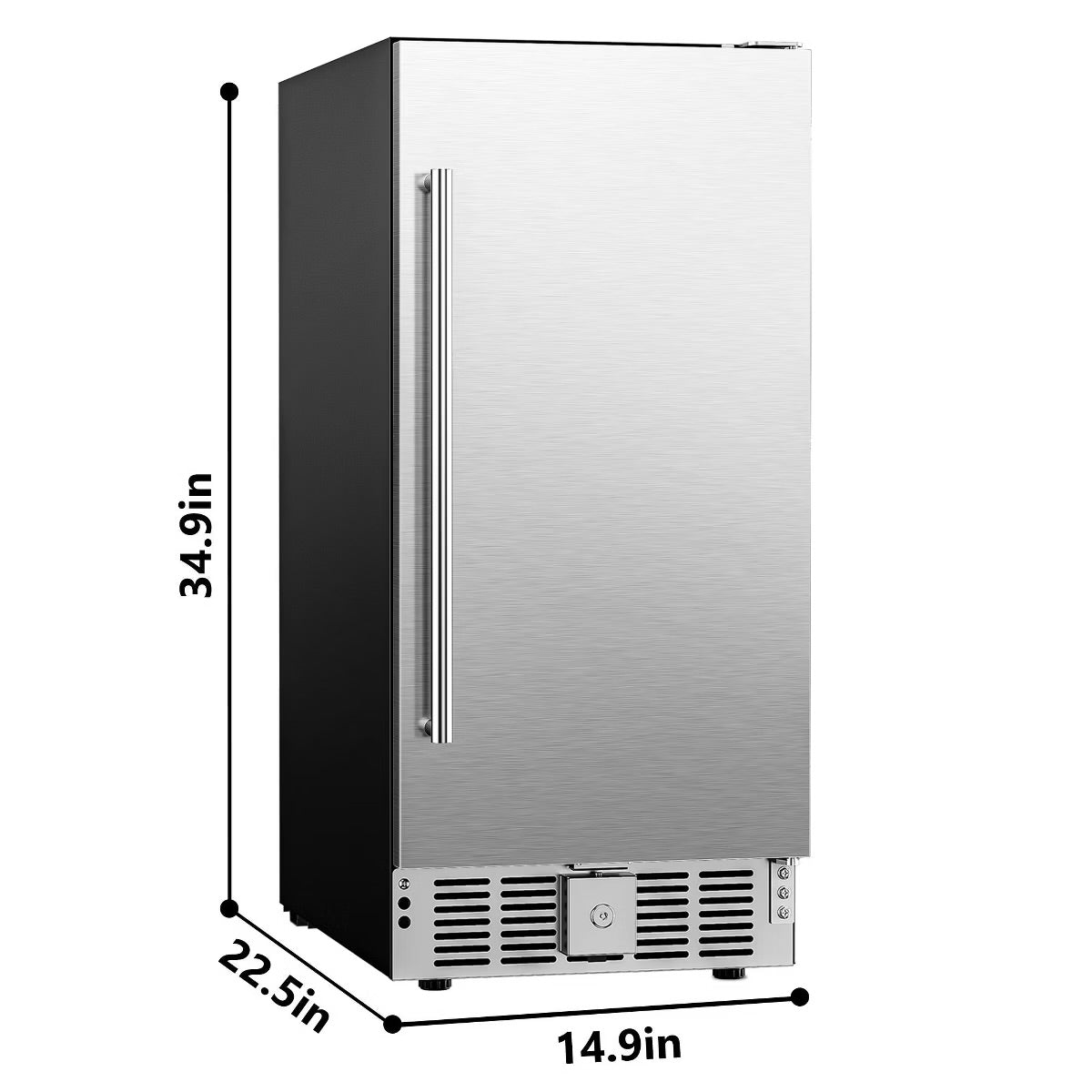 Simzlife 127 Cans Beverage Refrigerator, Beverage Cooler with Stainless Steel Door, Built-in and Undercounter Fridge with LED light, Silver