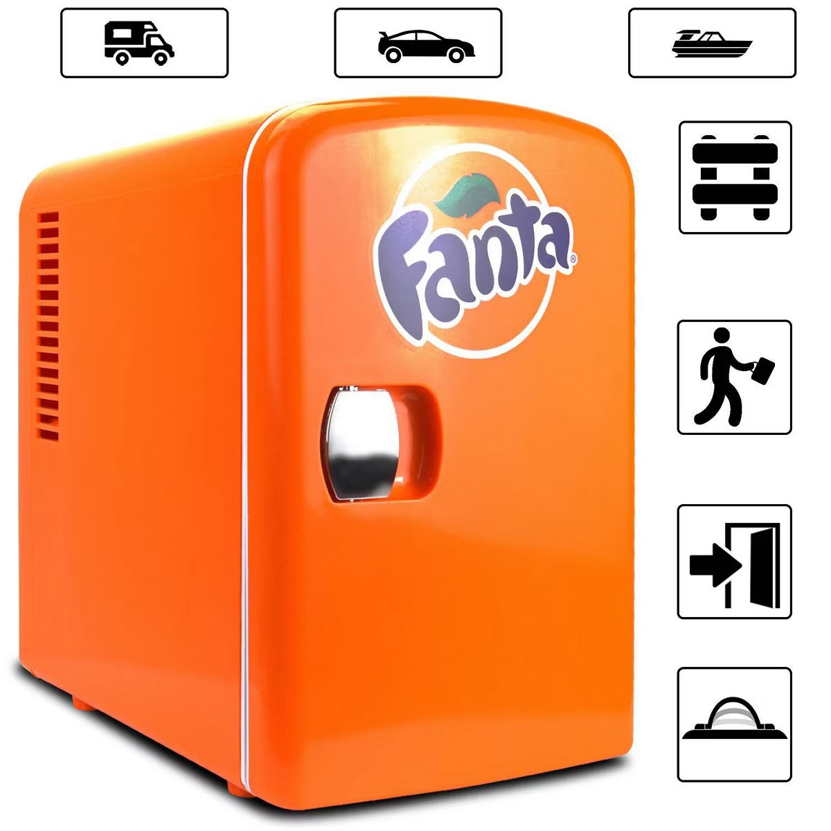 Coca-Cola Fanta 4L Cooler/Warmer 12V DC 110V AC Mini Fridge - Orange