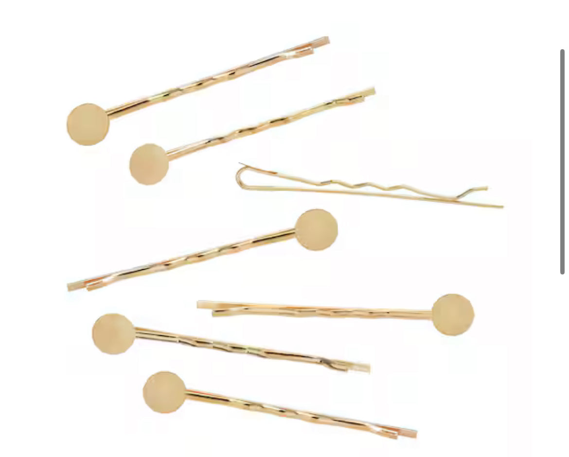 Bobby Pins with 8mm Circle Blanks, 25ct. by Bead Landing™