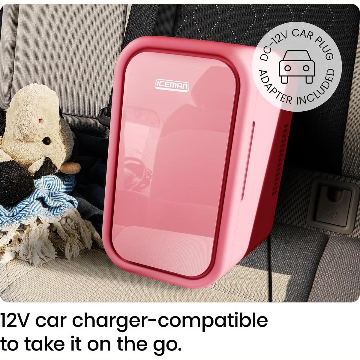 ICEMAN Portable Mini Fridge w/ 8 12oz Can Capacity, Cools and Heats, Car Plug Included