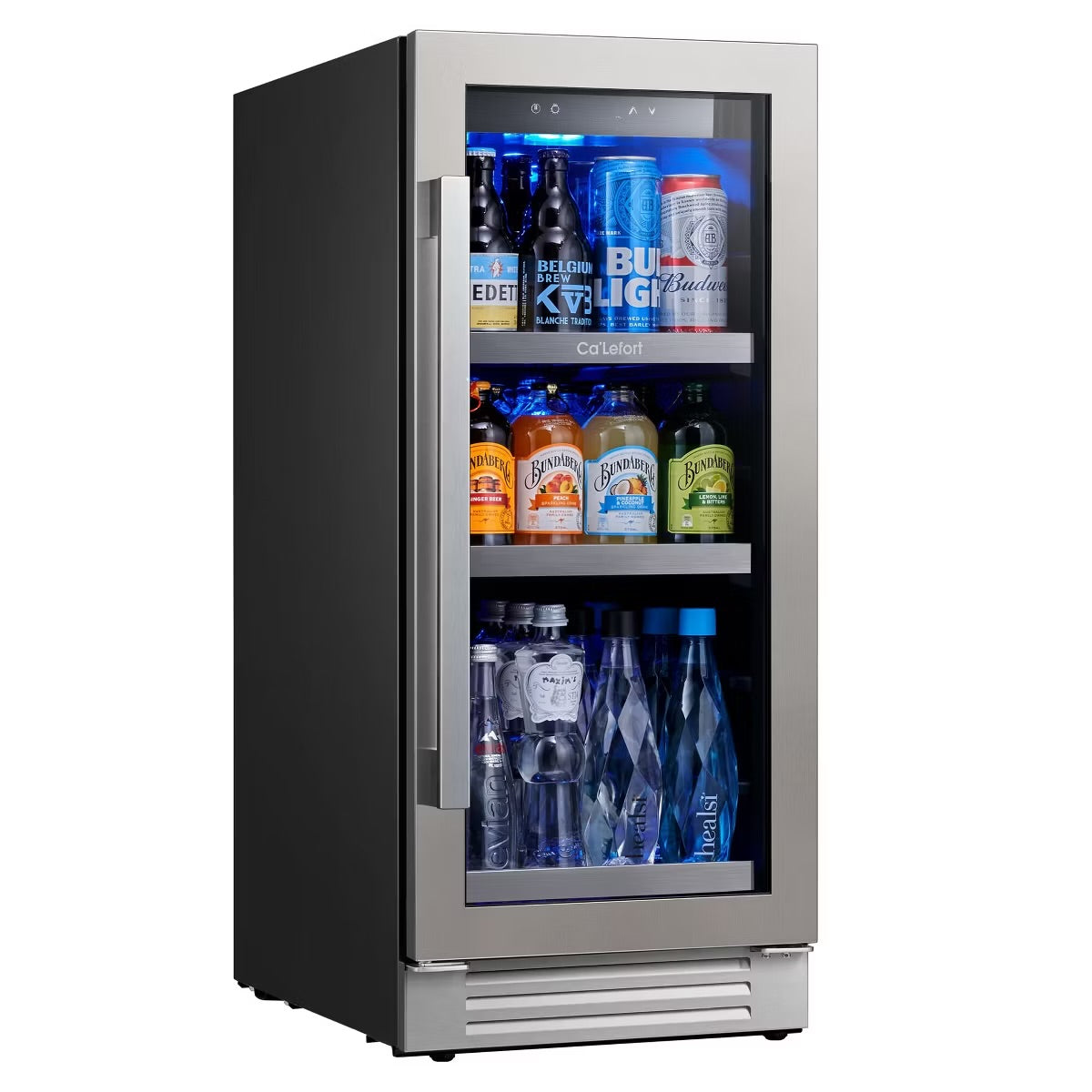 Ca'Lefort Beverage Cooler Refrigerator Soda Drink Mini Fridge 15 in. 100 Cans (12 oz.), Built-in or Freestanding Frost-Free