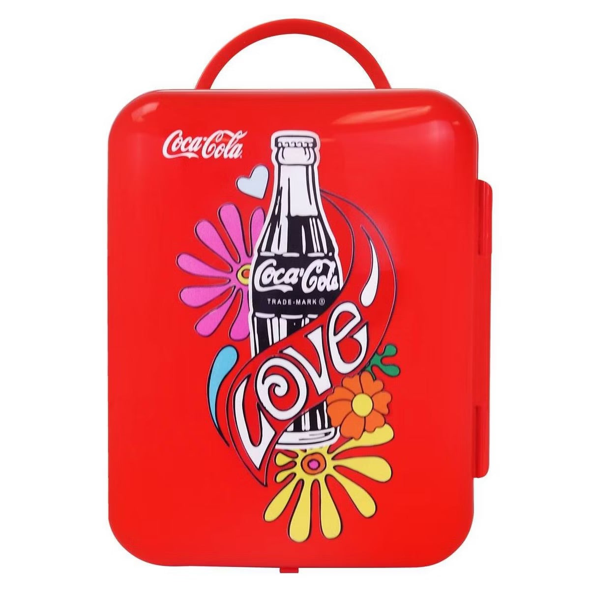 Coca-Cola Love 1971 Series 4L Cooler/Warmer 12V DC 110V AC Mini Fridge: Desktop Coke Fridge, Countertop, 6 Can Capacity