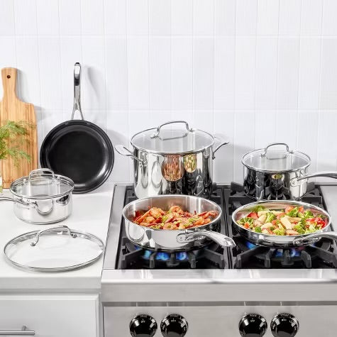 Cuisinart 10pc Classic Stainless Steel Cookware Set