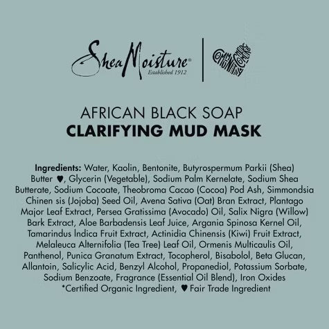 SheaMoisture African Black Soap Tamarind Extract & Tea Tree Oil Clarifying Mud Mask - 6oz