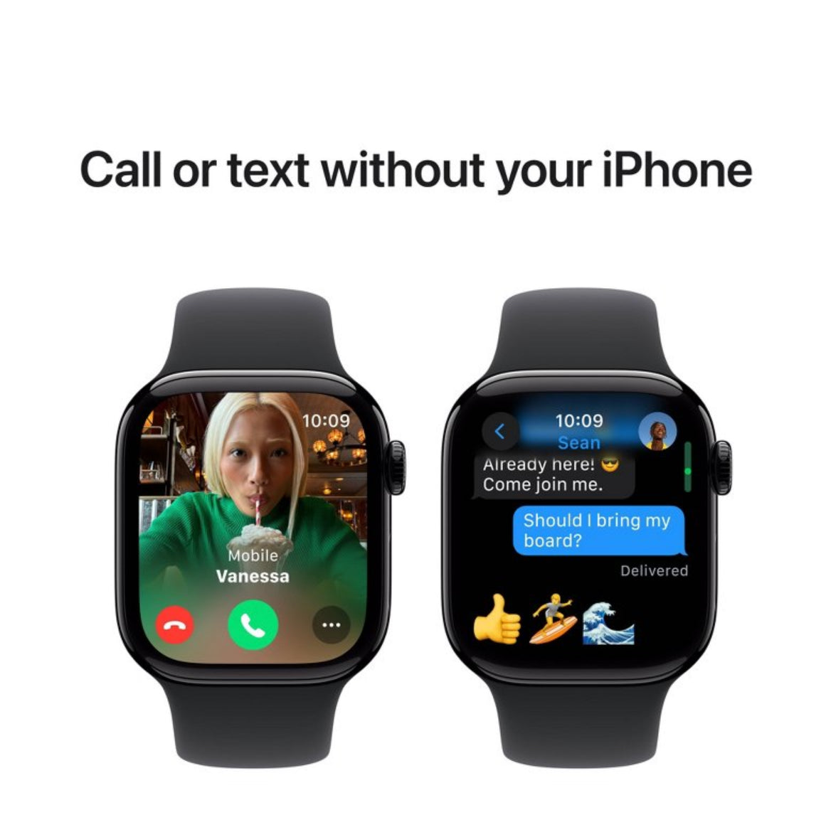 Apple Watch Series 10 GPS 42mm jet Black Aluminum Case with Black Sport Band - S/M