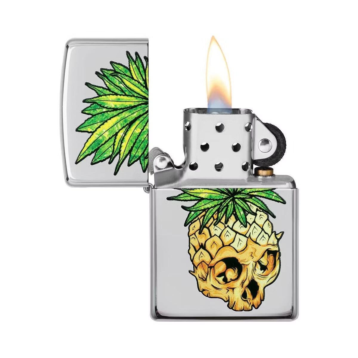 Zippo Leaf Skull Pineapple Design Windproof Lighter