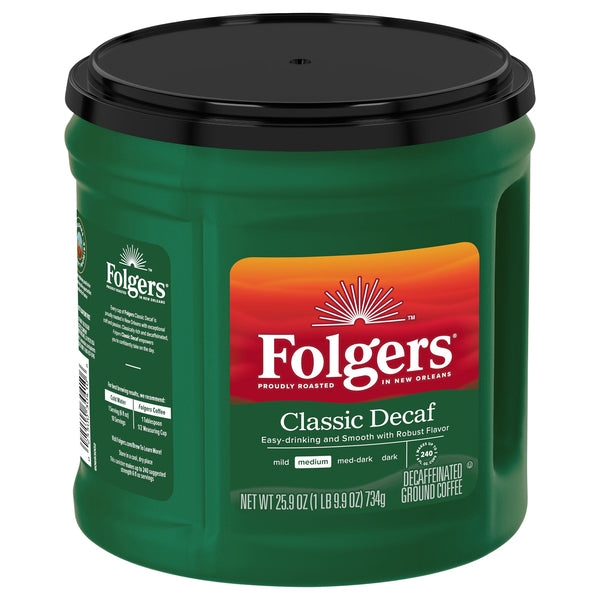 Decaffeinated Ground Coffee from Folgers.