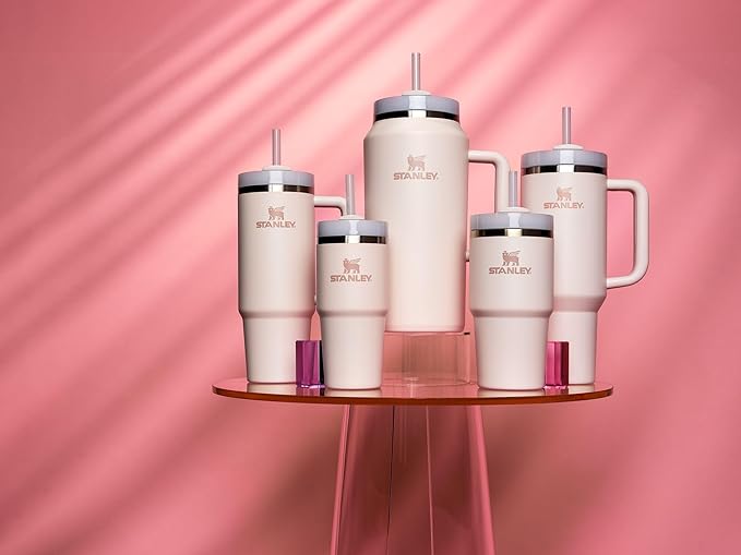 Stanley Quencher H2.0 FlowState Stainless Steel Vacuum Insulated Tumbler with Lid and Straw for Water, Iced Tea or Coffee Rose Quartz 2.0