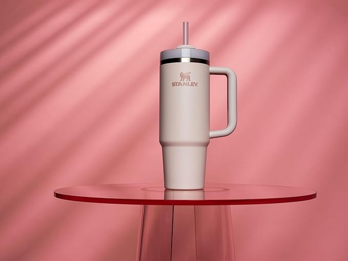 Stanley Quencher H2.0 FlowState Stainless Steel Vacuum Insulated Tumbler with Lid and Straw for Water, Iced Tea or Coffee Rose Quartz 2.0