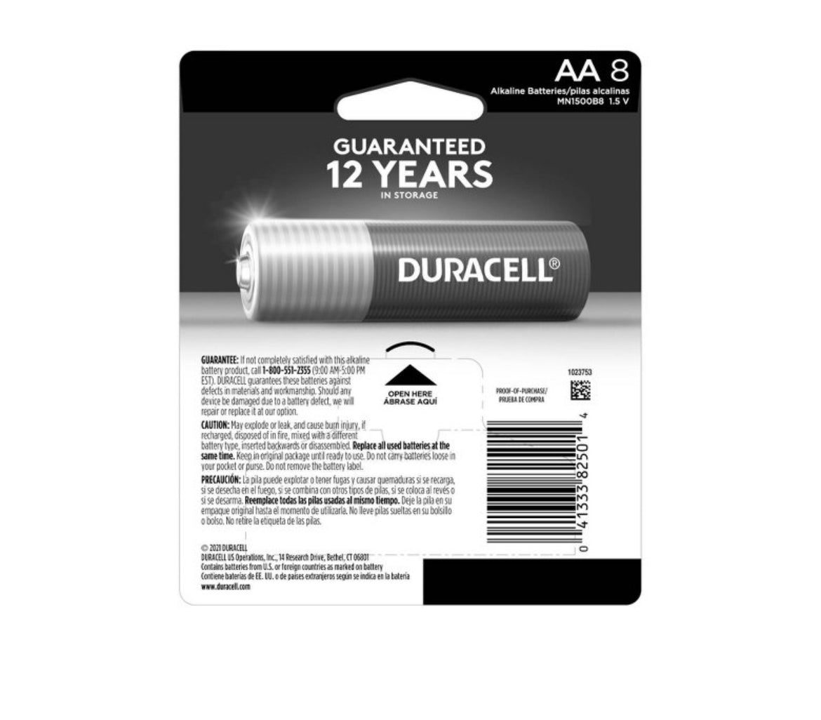 Duracell Coppertops AA Batteries- 8pk Alkaline Battery