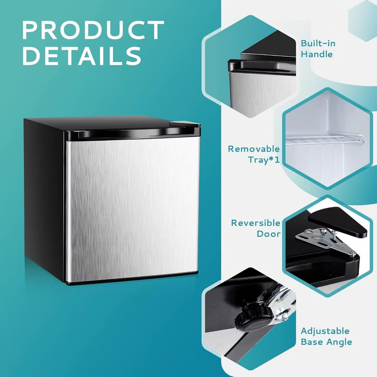 Simzlife 1.1 Cu. Ft. Upright Freezer,Mini Refrigerator Energy Saving, Silver