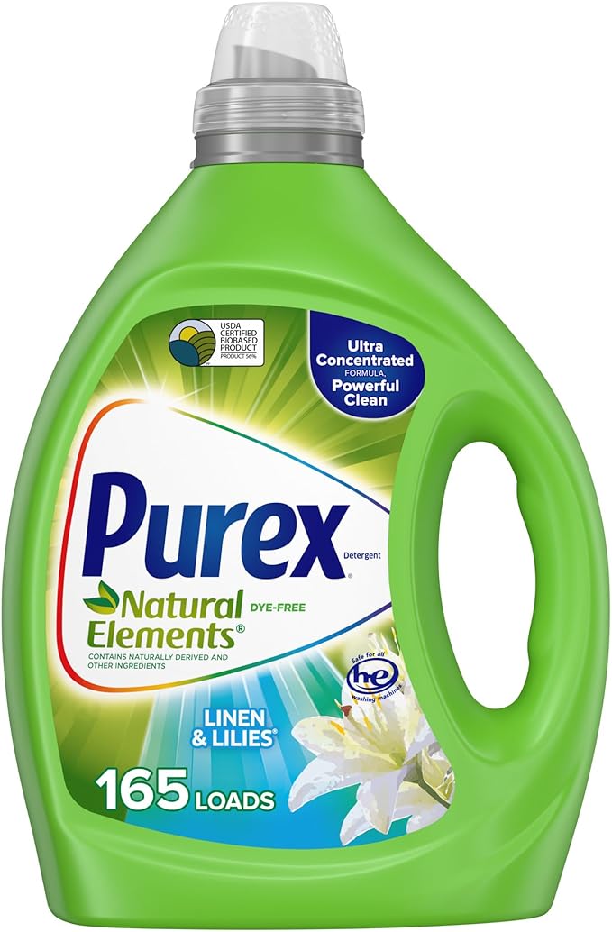 Purex Liquid Laundry DetergentPurex Liquid Laundry Detergent, Ultra Concentrated, Natural Elements Linen & Lilies, 82.5 Ounce, 165 Loads