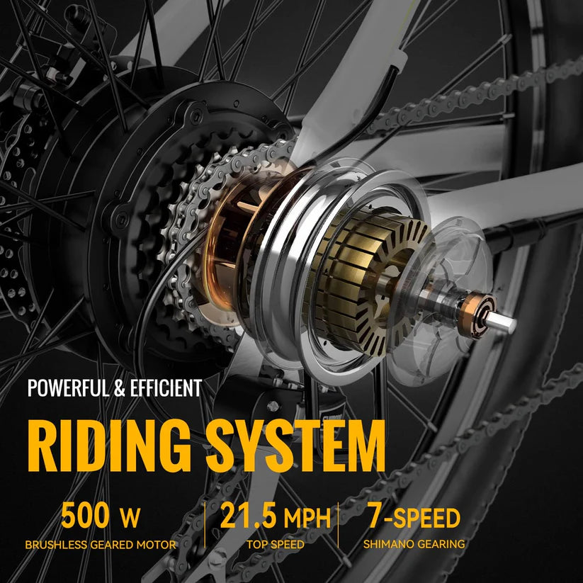Heybike Race Max Electric Bike for Adults with 500W Motor, 22mph Max Speed, 600WH Removable Battery Ebike, 27.5" Electric Mountain Bike with 7-Speed and Front Suspension