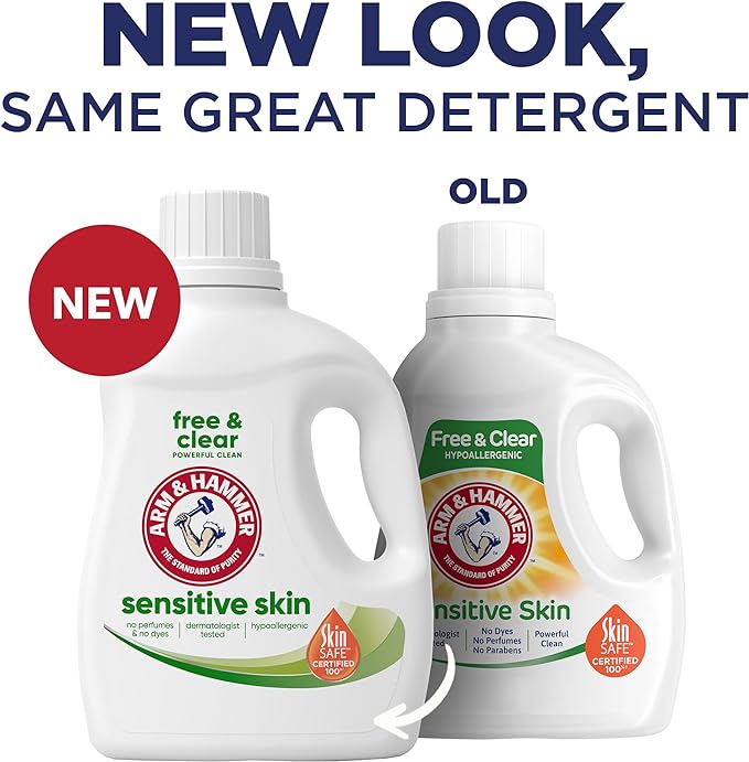 Arm & Hammer Sensitive Skin Free & Clear, 105 Loads Liquid Laundry Detergent, 105 Fl oz