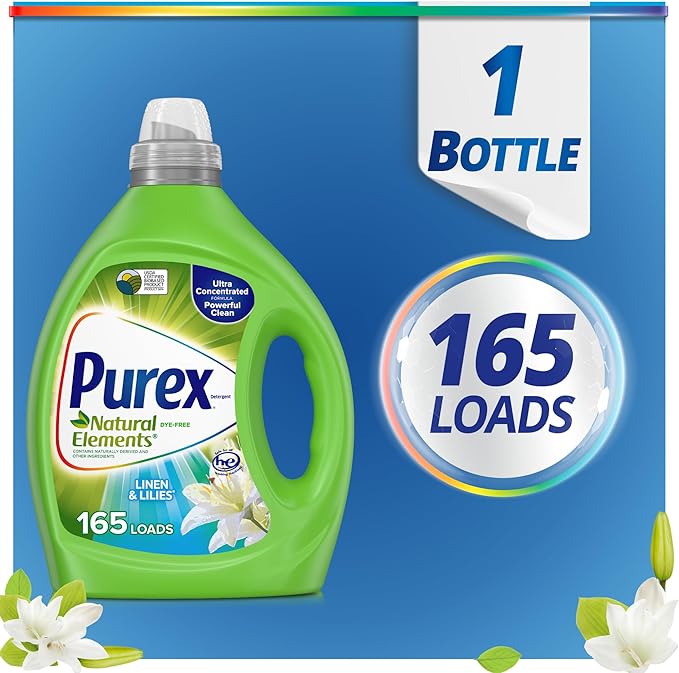 Purex Liquid Laundry DetergentPurex Liquid Laundry Detergent, Ultra Concentrated, Natural Elements Linen & Lilies, 82.5 Ounce, 165 Loads