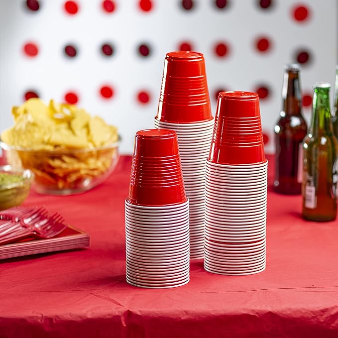 Comfy Package [12 oz. - 40 Count Disposable Plastic Red Cups, Party Drinking Cups for Events and Everyday Use
