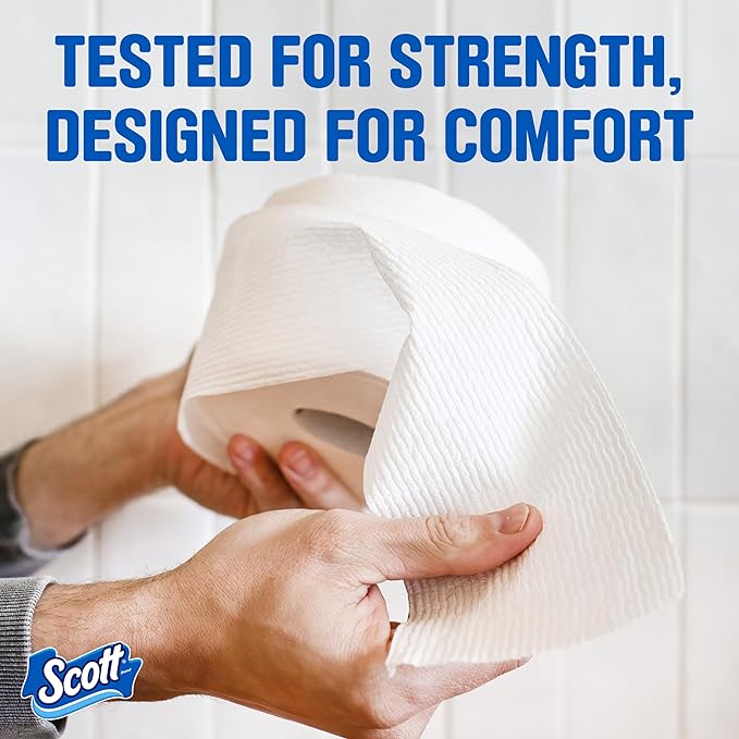 Scott ComfortPlus Toilet Paper, 12 Double Rolls, 231 Sheets per Roll, Septic-Safe, 1-Ply Toilet Tissue, 12 Count (Pack of 1)
