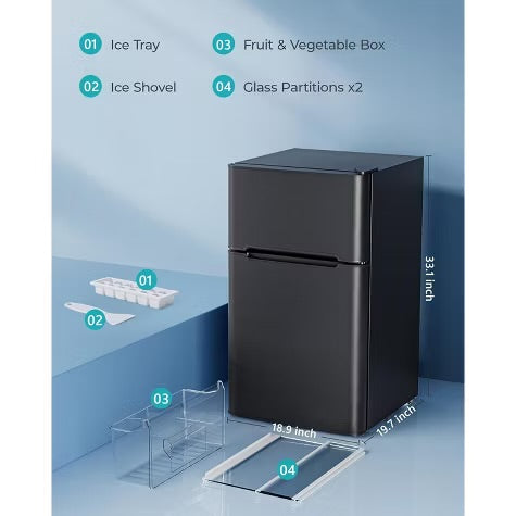 Simzlife 3.2 Cu.Ft. Mini Fridge,Single Door Compact Refrigerator