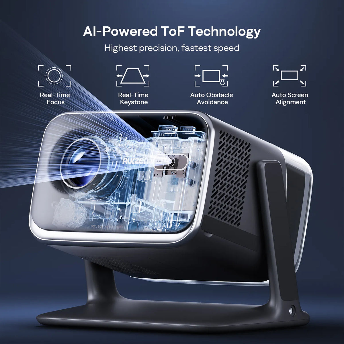 Aurzen BOOM mini Smart Projector with Google TV