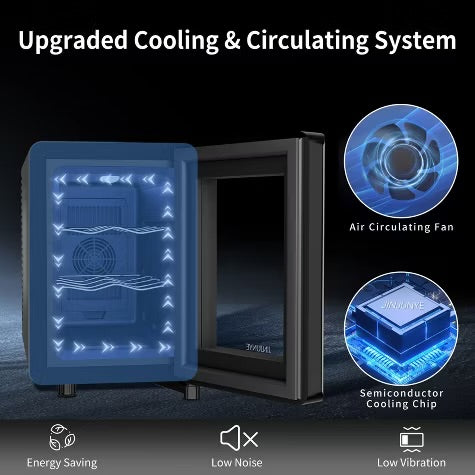 Famapy 6 - Bottle Wine Cooler Refrigerator,Mini Freestanding Wine Cellars for Summer,Countertop Wine Cooler with Digital Temperature Control