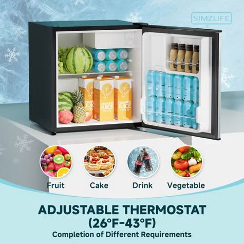 Simzlife 1.6 Cu.Ft. Mini Fridge with Freezer,Single Door Compact Refrigerator