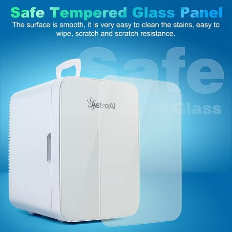 AstroAI Mini Fridge,15 Can 10 Liter Mini Refrigerator Cooler Warmer, AC/DC Thermoelectric Skincare Fridge for Beverage, Bedroom