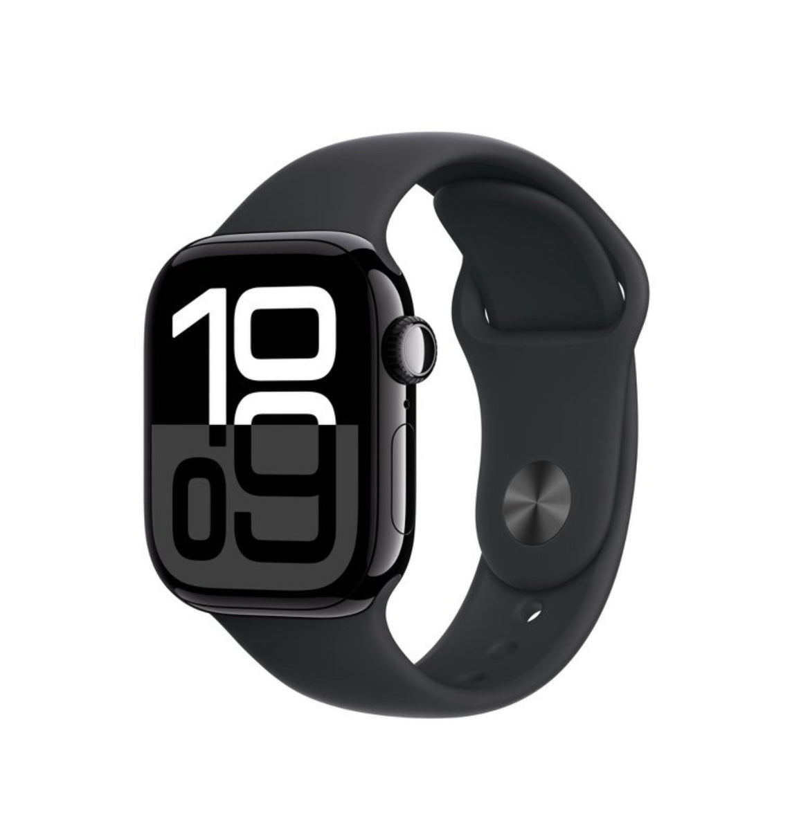 Apple Watch Series 10 GPS 42mm jet Black Aluminum Case with Black Sport Band - S/M