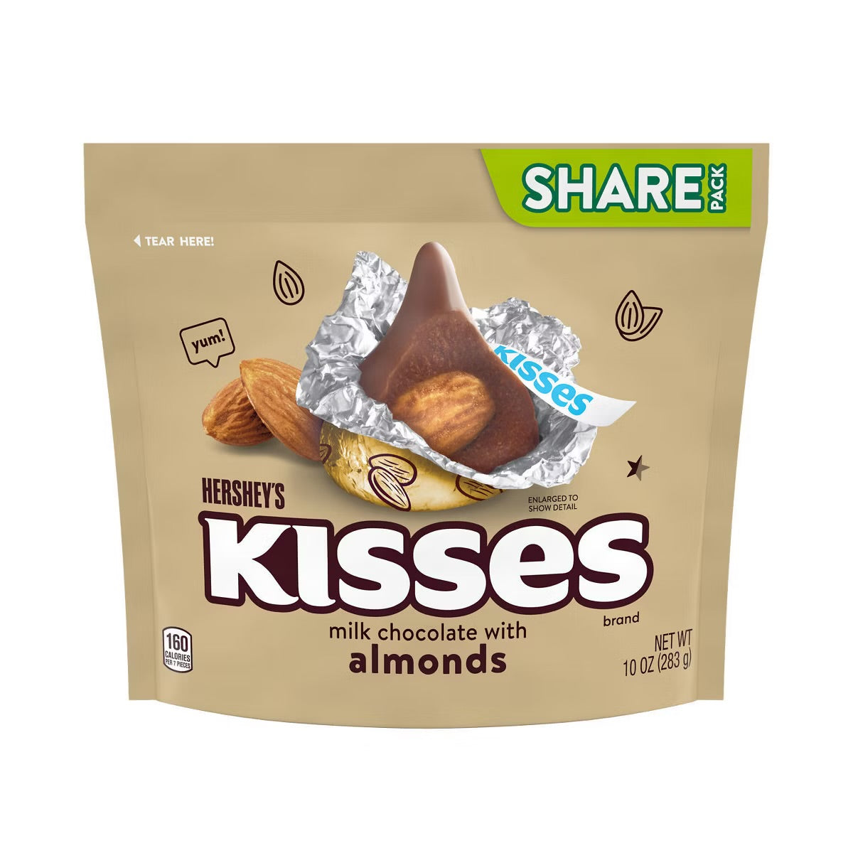 Hershey's Kisses Almond Chocolate Candy - 10oz