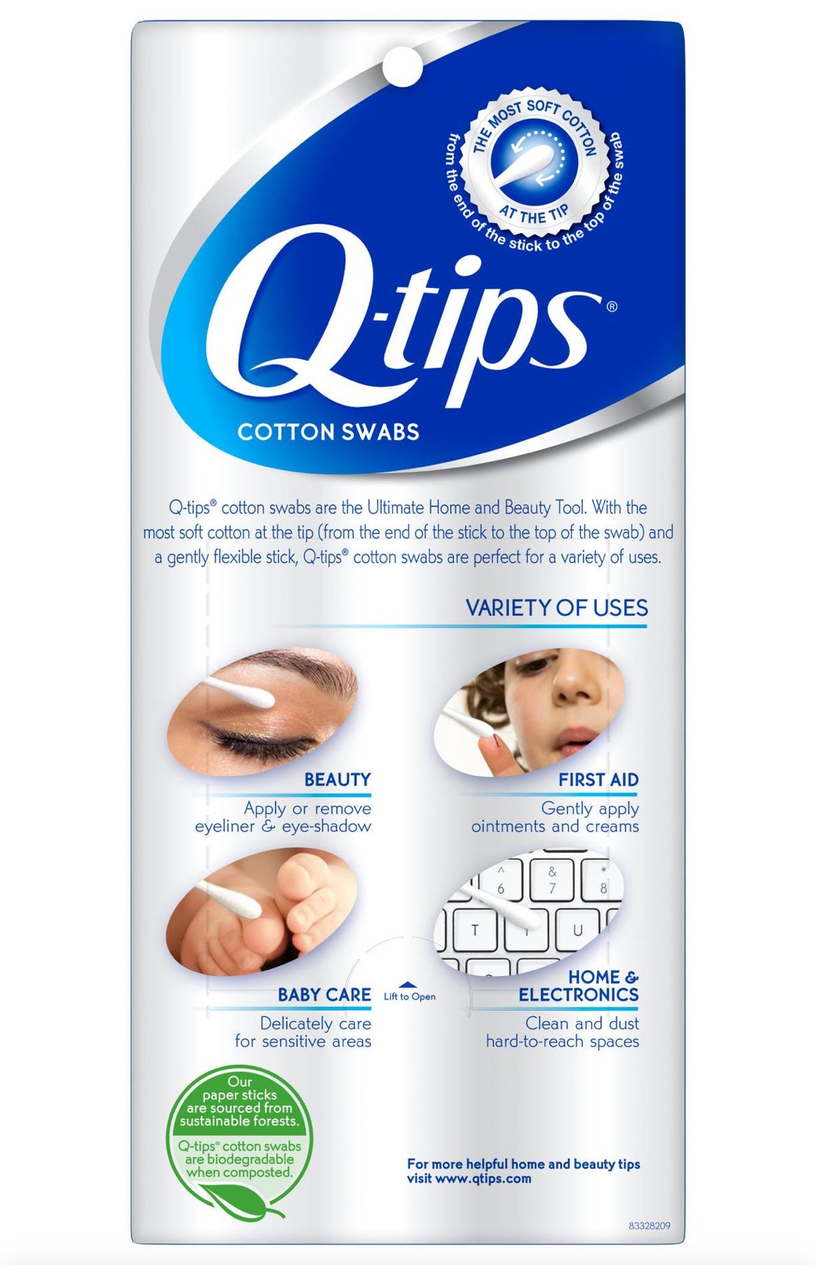 Q- tips Cotton Swabs (376ct)