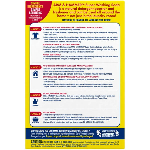 Arm & Hammer Super Washing Soda Detergent Booster & Household Cleaner