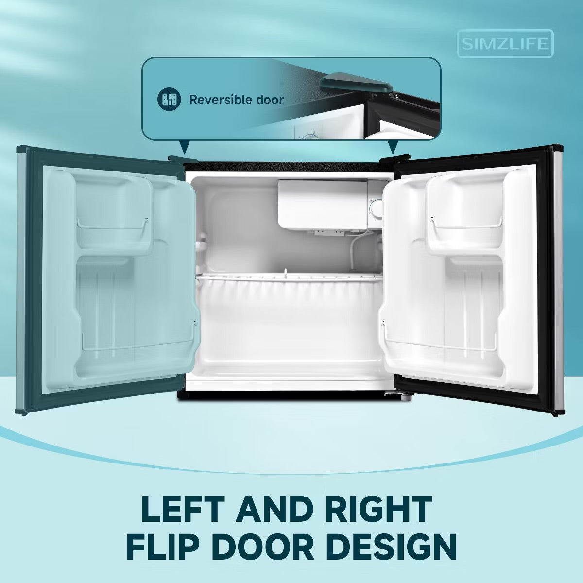 Simzlife 1.6 Cu.Ft. Mini Fridge with Freezer,Single Door Compact Refrigerator