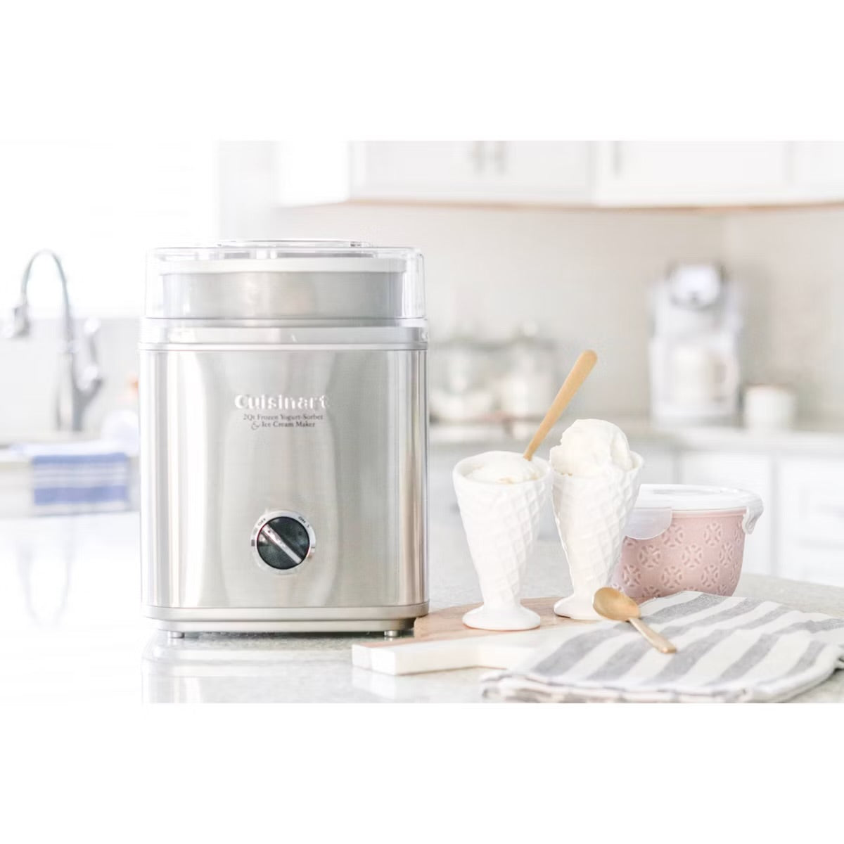 Cuisinart Pure Indulgence 2qt Frozen Yogurt-Sorbet & Ice Cream Maker - Chrome - ICE-30BCP1: BPA-Free, 25 Min Cycle