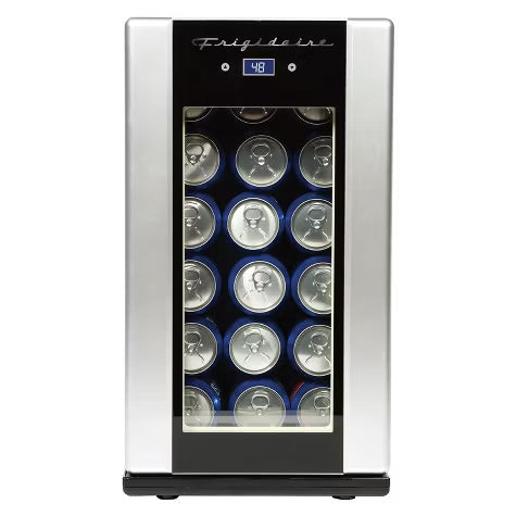 Frigidaire® 12.68-Qt./18-Cans/4-Wine-Bottles 40-Watt Retro Beverage Fridge with Temperature Control in Silver