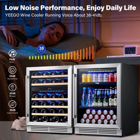 Yeego 48-Inch Wide Dual Zone 2-Pack 92 Bottle Built-In Wine Cooler Refrigerator
