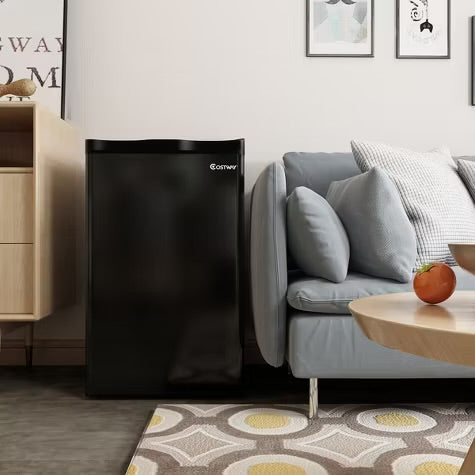Costway 3.2 Cu.Ft. Compact Refrigerator Mini Dorm Small Fridge Freezer Reversible Door