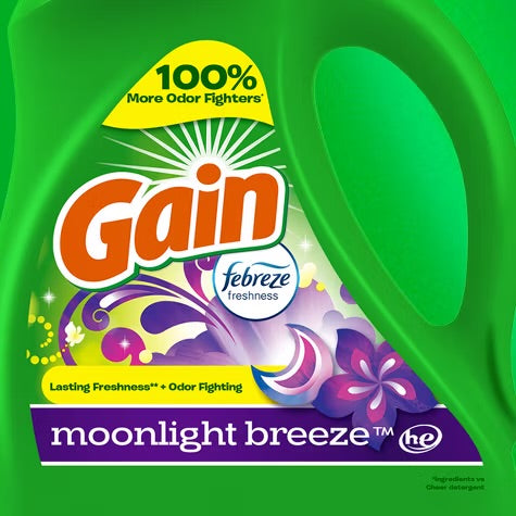 Gain + Aroma Boost Moonlight Breeze Scent HE Compatible Liquid Laundry Detergent Soap