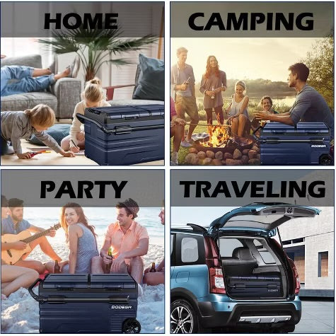 12 Volt Car Refrigerator, Portable Freezer Dual Zone APP Control, 52 Cans Fridge 12/24V DC and 100-240V AC