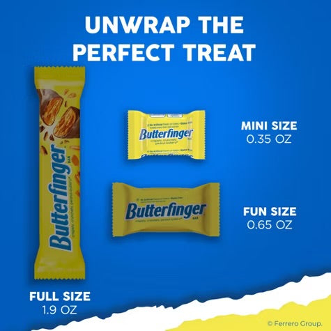 Butterfinger Fun Size Chocolate Candy Bar 10.2oz Bag